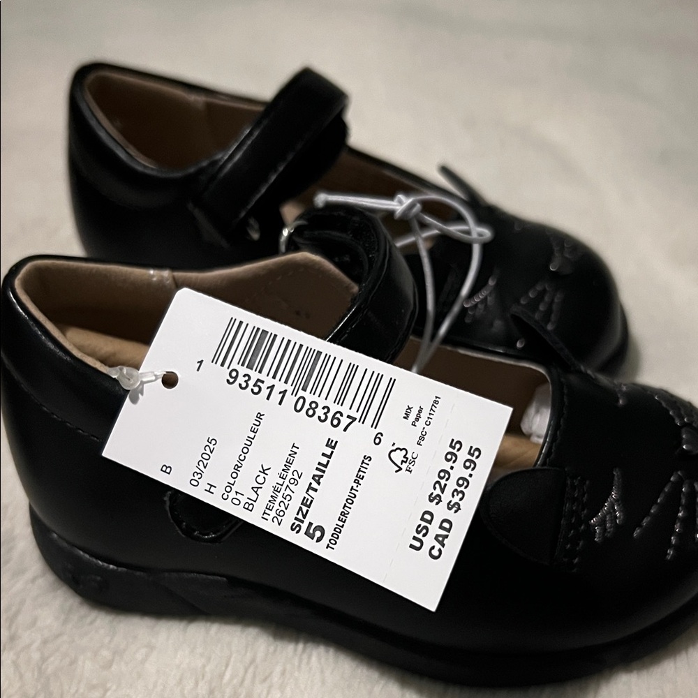 The Children's Place Black Cat Face Dress Shoes - Picture 3 of 4